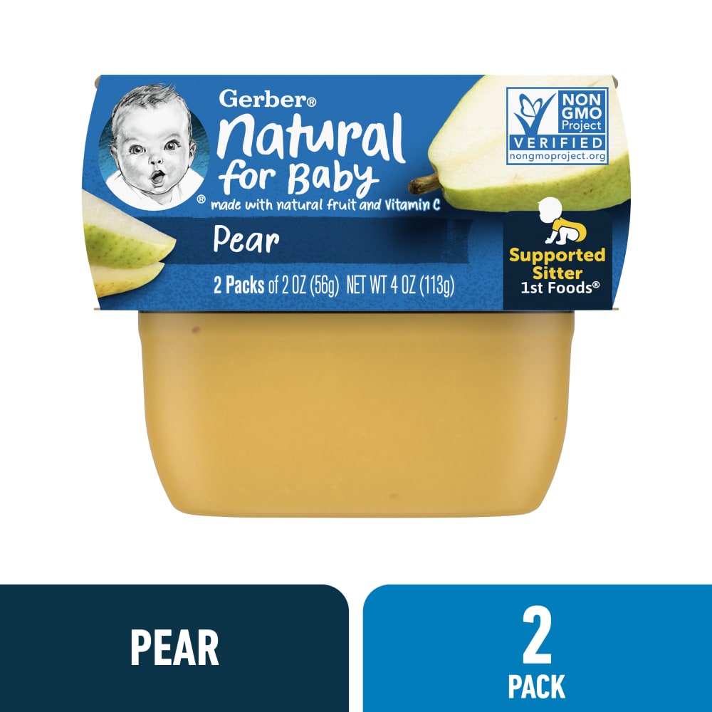 Gerber Pear Stage 1 Baby Food 2 Count 