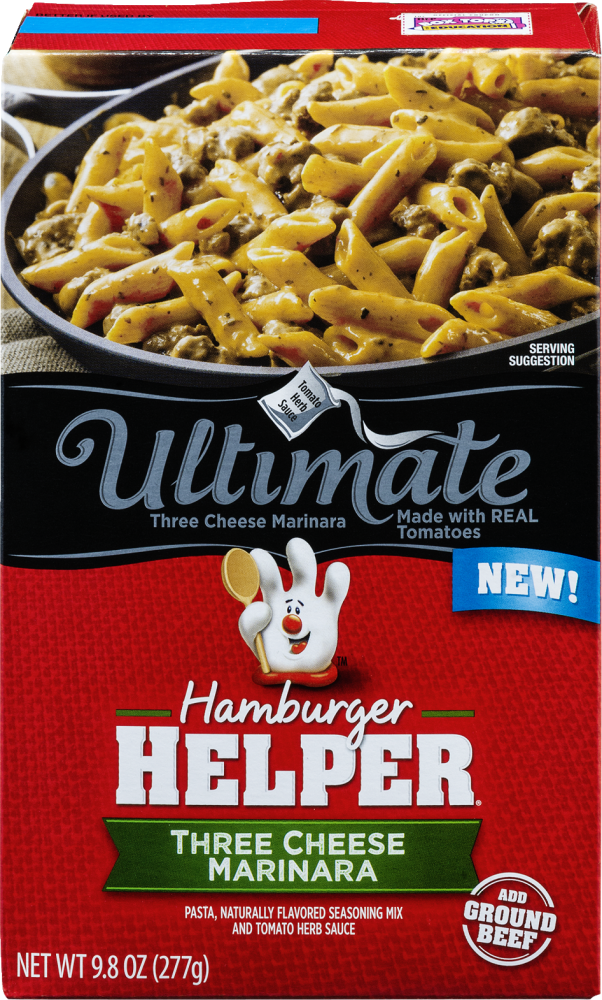 Hamburger Helper Three Cheese Marinara, -