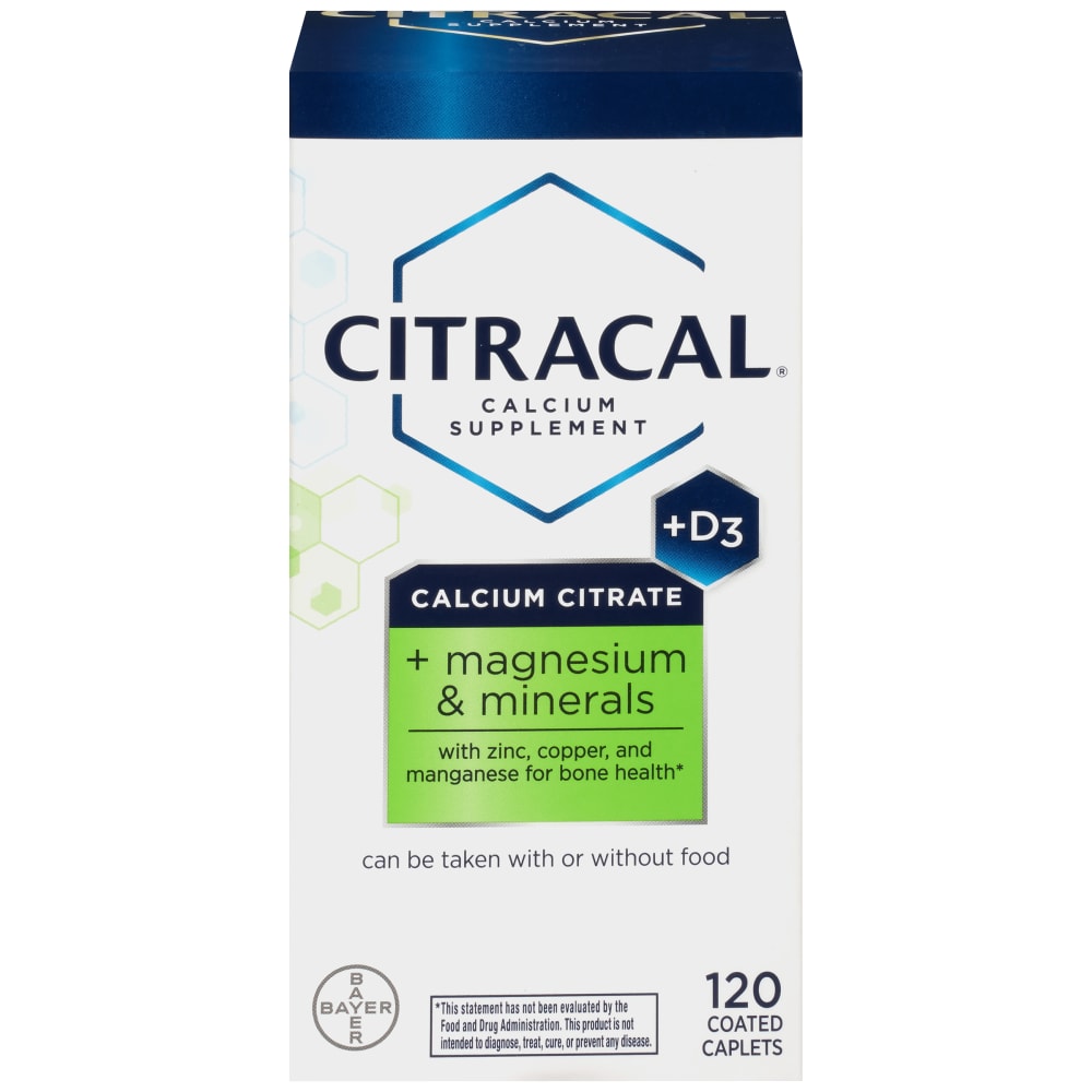 Citracal D3 Calcium Citrate Magnesium Minerals Calcium Supplement Coated Caplets 120 Ct