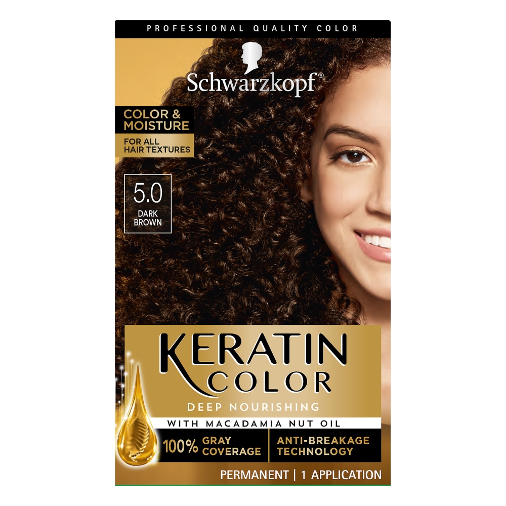 Schwarzkopf Keratin Color Permanent Hair Color Dark Brown 5 0 1 Ct