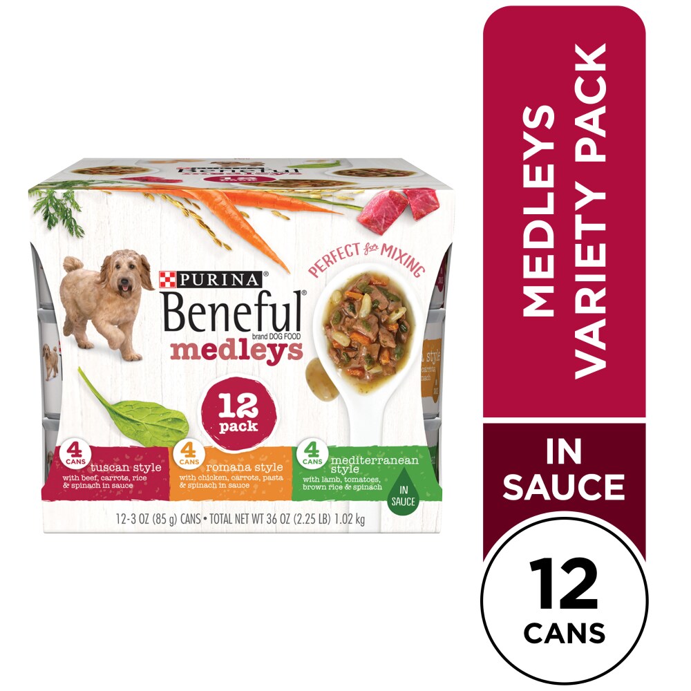 Beneful Medley Variety Pack Mediterranean, Romana, Tuscan Canned Dog food