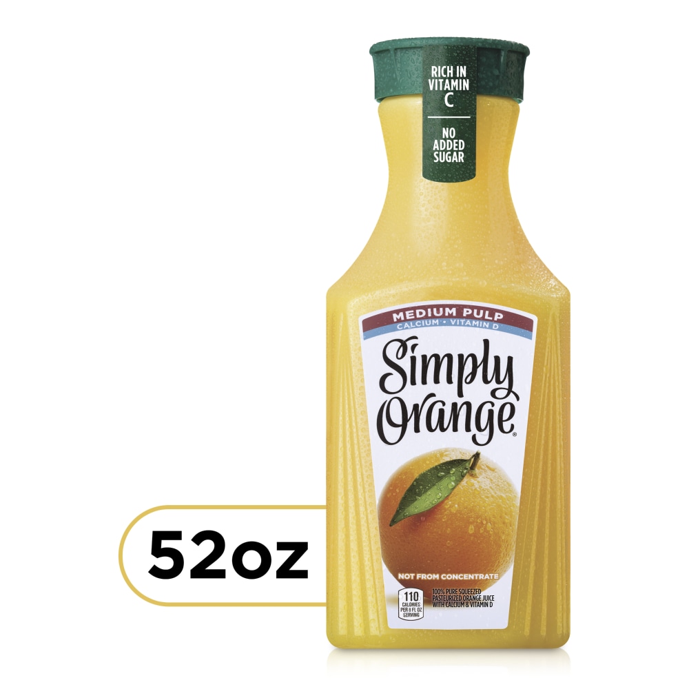 Simply Orange Medium Pulp Juice With Calcium Vitamin D 52 Fl Oz