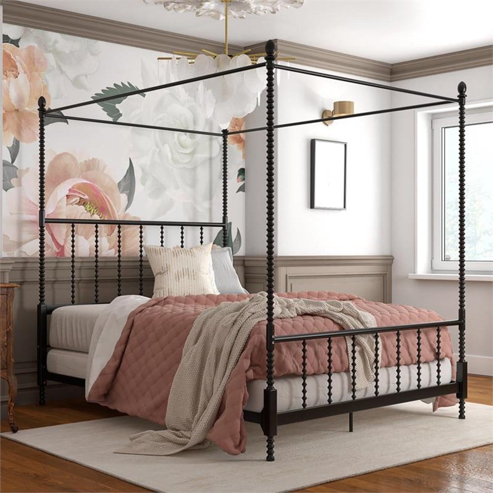 DHP Emerson Metal Canopy Bed in Queen Size Frame in Black 1 Kroger