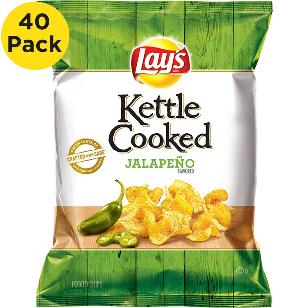 Mariano S Lay S Jalapeno Flavored Kettle Cooked Potato Chips 40 Count 34 Oz