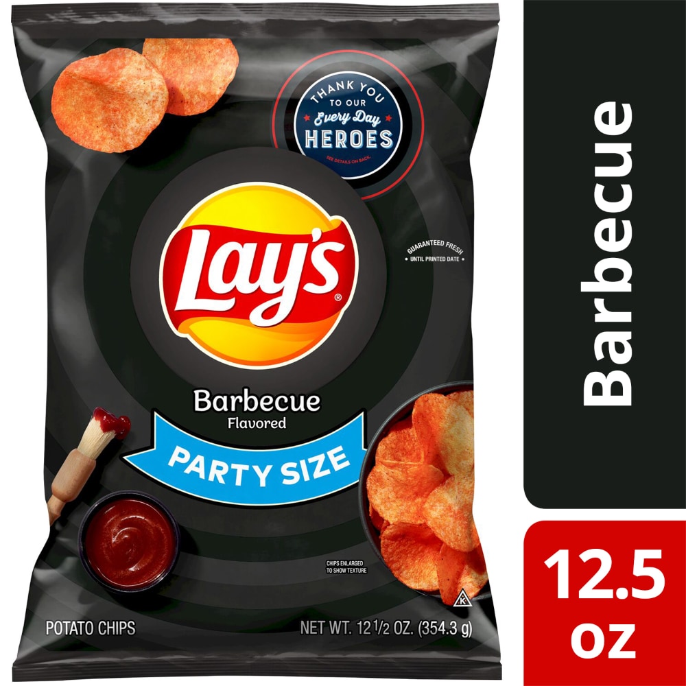 Lay S Potato Chips Barbecue Flavor Snacks Party Size Bag 12 5 Oz Fred Meyer