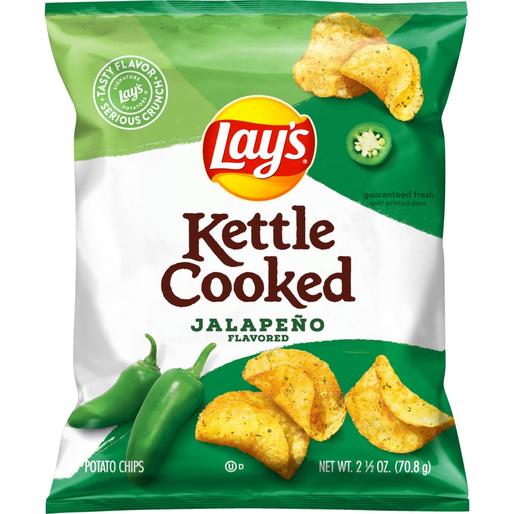 Food 4 Less Lay S Kettle Cooked Potato Chips Jalapeno Flavored Snacks 2 5 Oz