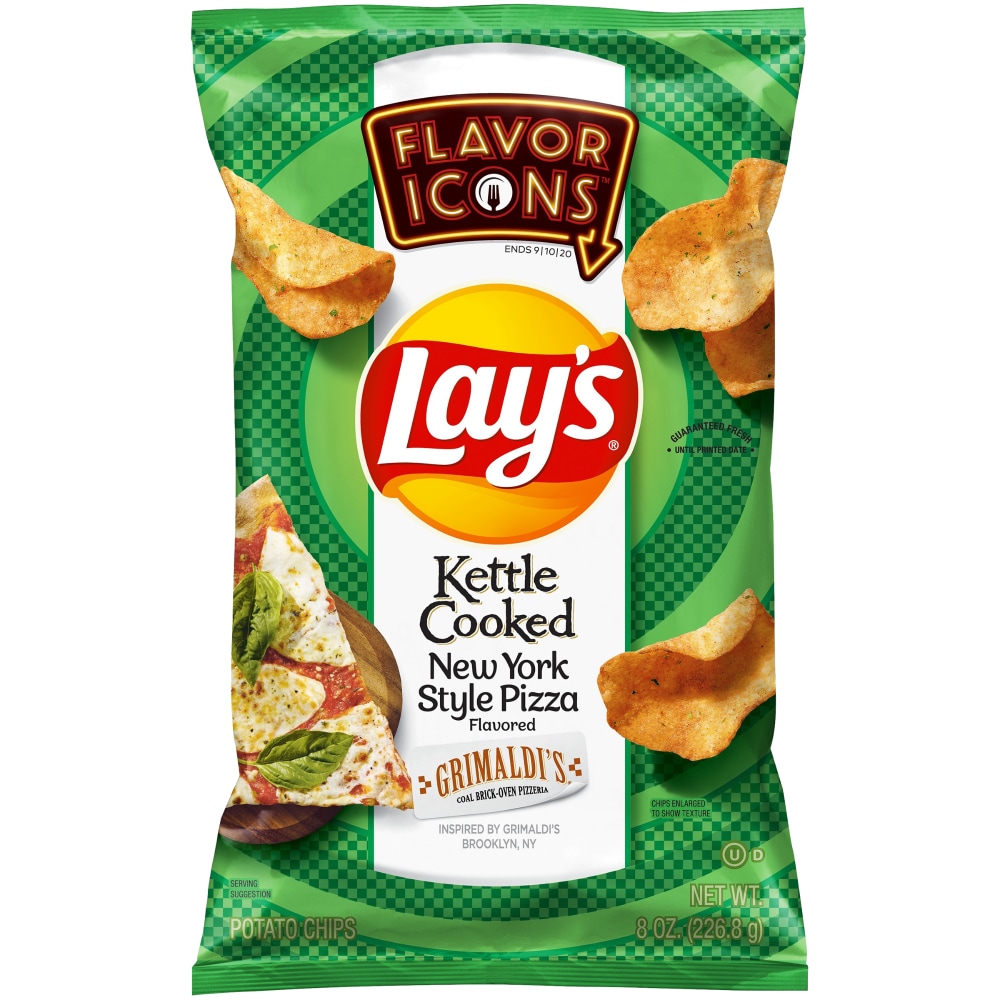 Ralphs Lay S Kettle Cooked Potato Chips New York Style Pizza Flavored Snacks 8 Oz