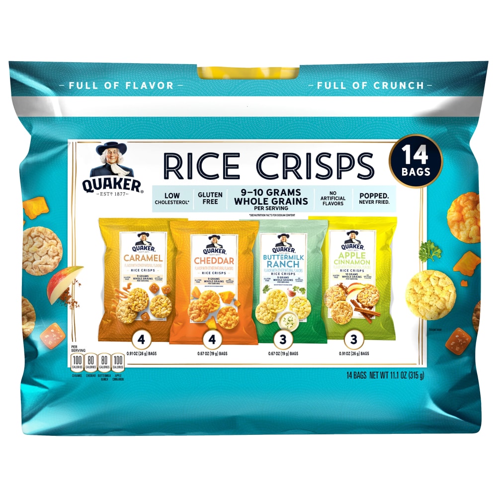 Quaker Rice Thins Salted Caramel Flavor Rice & Corn Snack, 2.5 oz