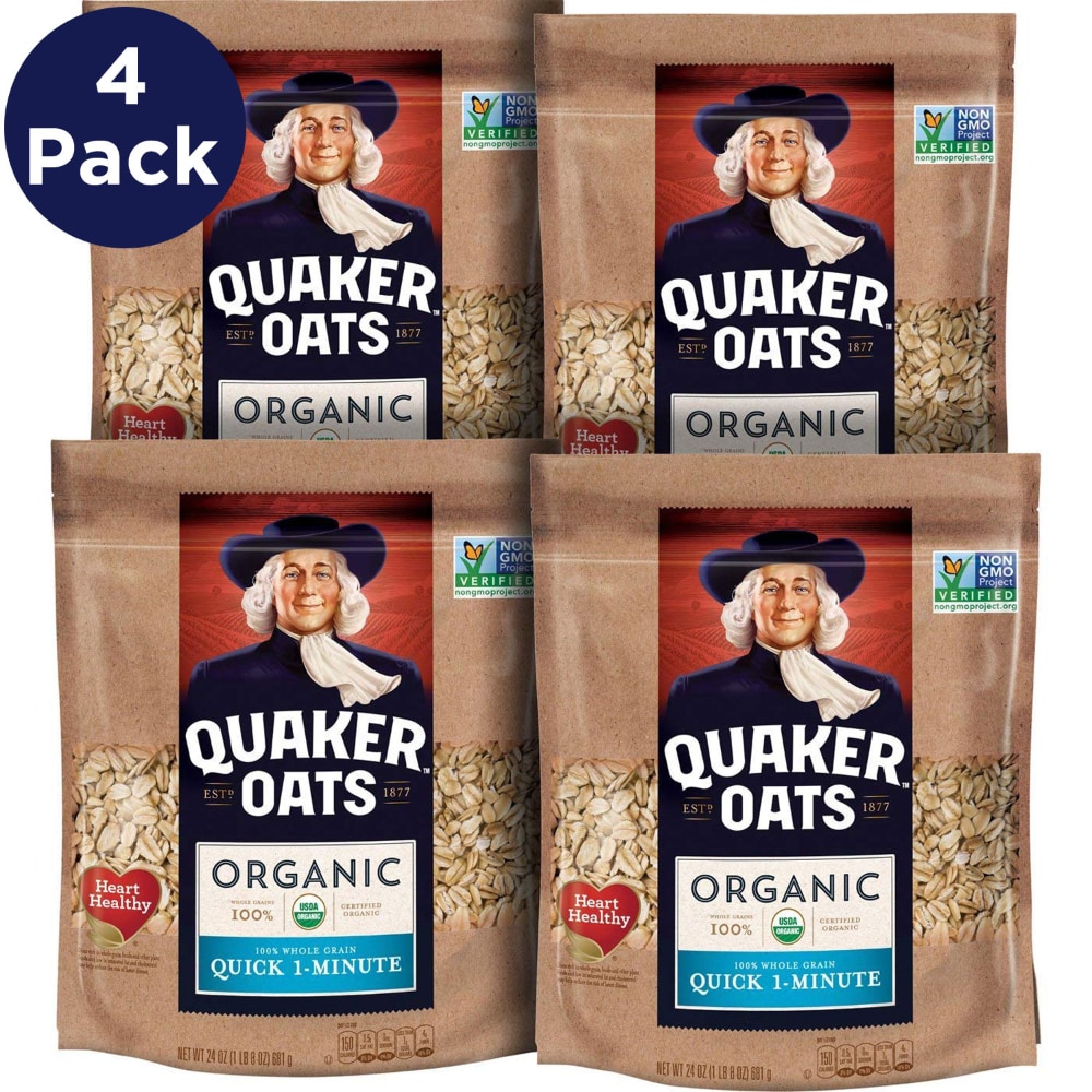 Quaker Organic Quick 1 Minute Oats 4 Ct 24 Oz Ralphs