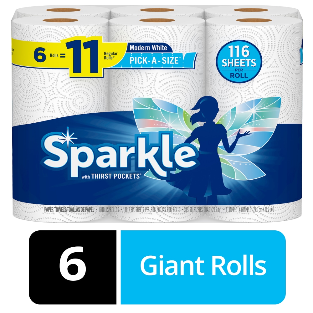 Fred Meyer Sparkle Pick A Size Modern White Paper Towels 6 Rolls