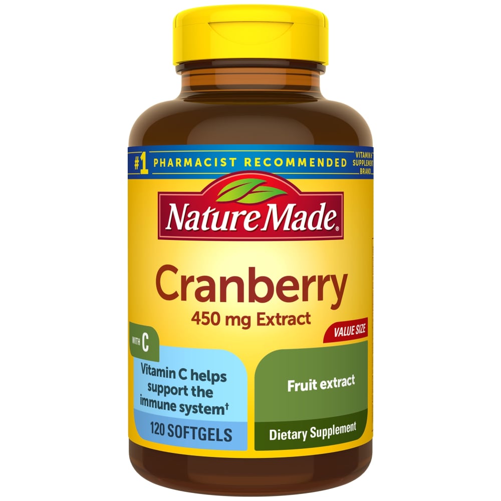 Nature Made Cranberry Extract With Vitamin C Softgels 450 Mg 120 Ct