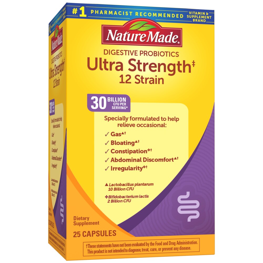 Nature Made® Ultra-Strength 12 Strain Digestive Probiotic Capsules, -