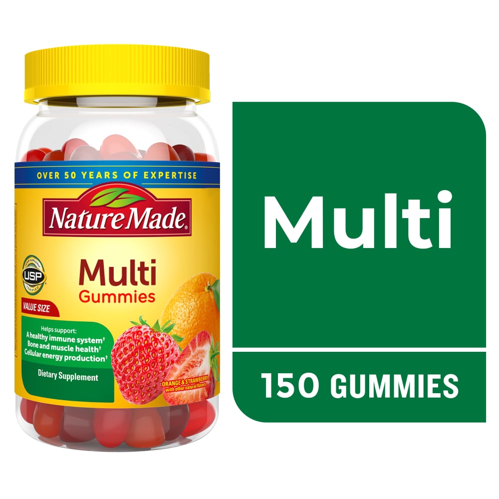 Nature Made Multi Vitamin Orange Cherry And Mixed Berry Adult Gummies Value Size 150 Ct