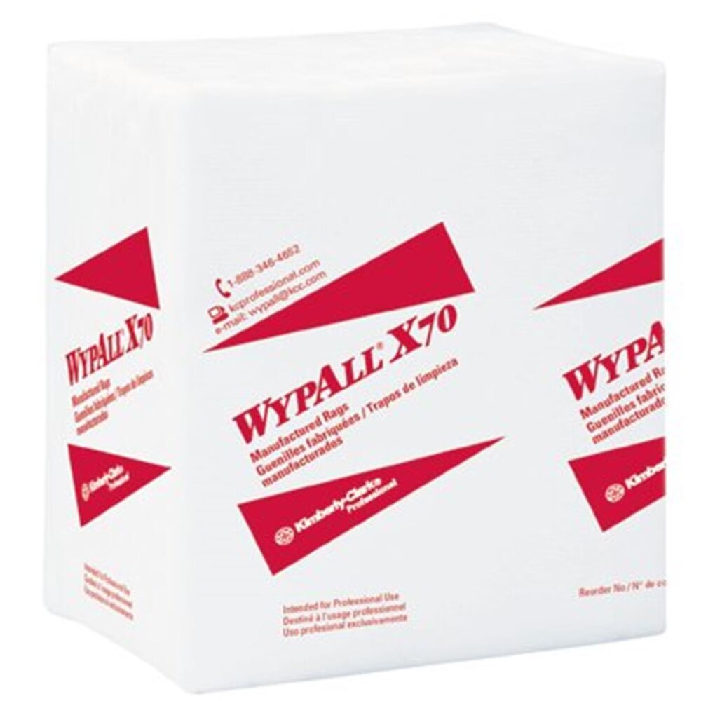 X70 Cloths, 1/4 Fold, 12.5 x 12, White, 76/Pack, 12 Packs/Carton