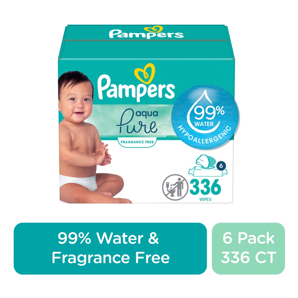 aqua pure pampers wipes