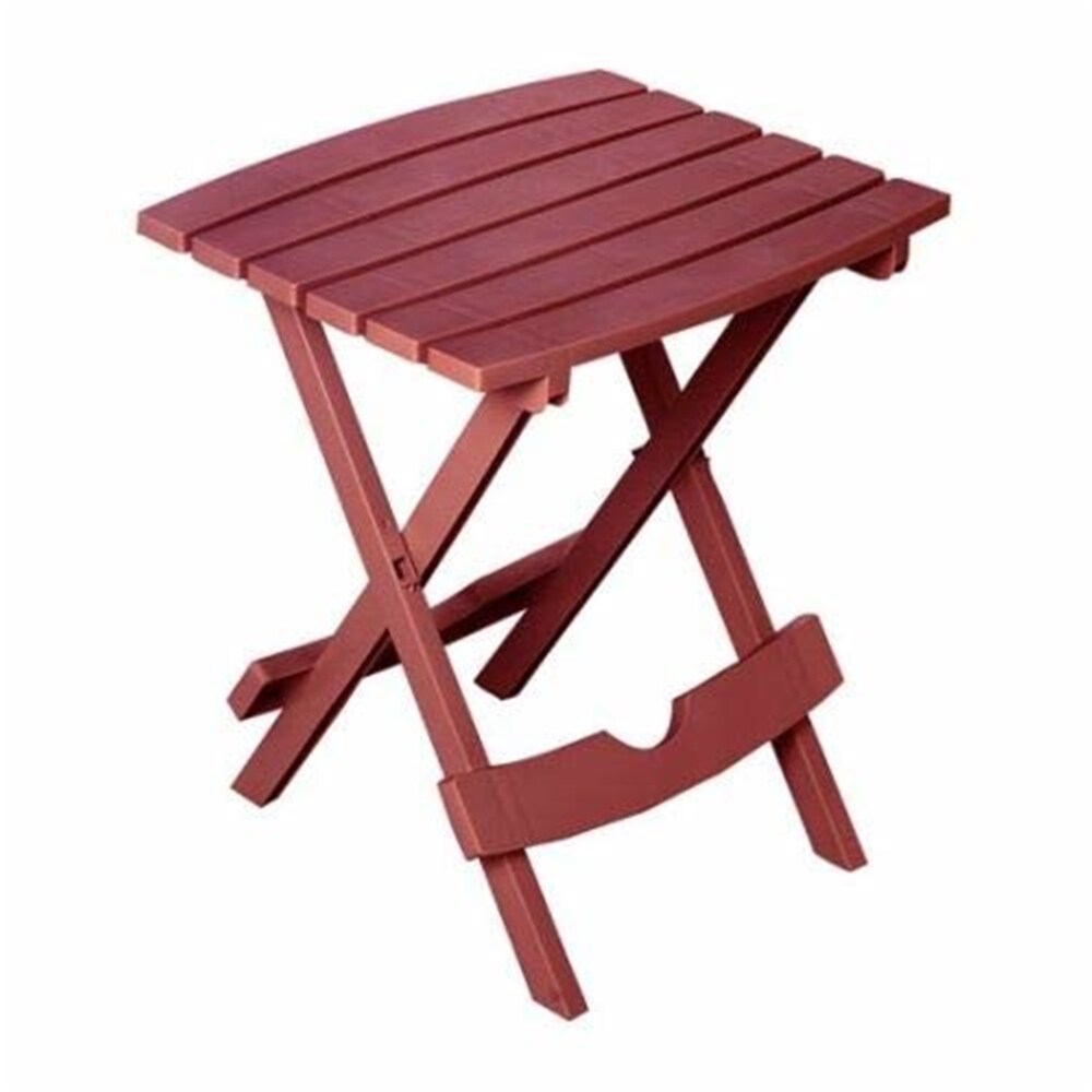 Adams Quik Fold Merlot 15.25 In. x 17.38 In. Rectangle Resin Folding Side Table 1 Foods Co