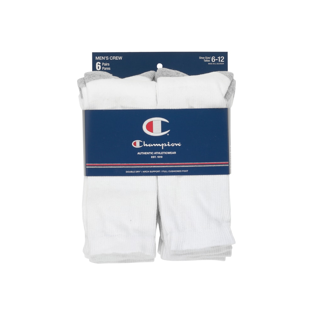 champion double dry performance men's crew socks