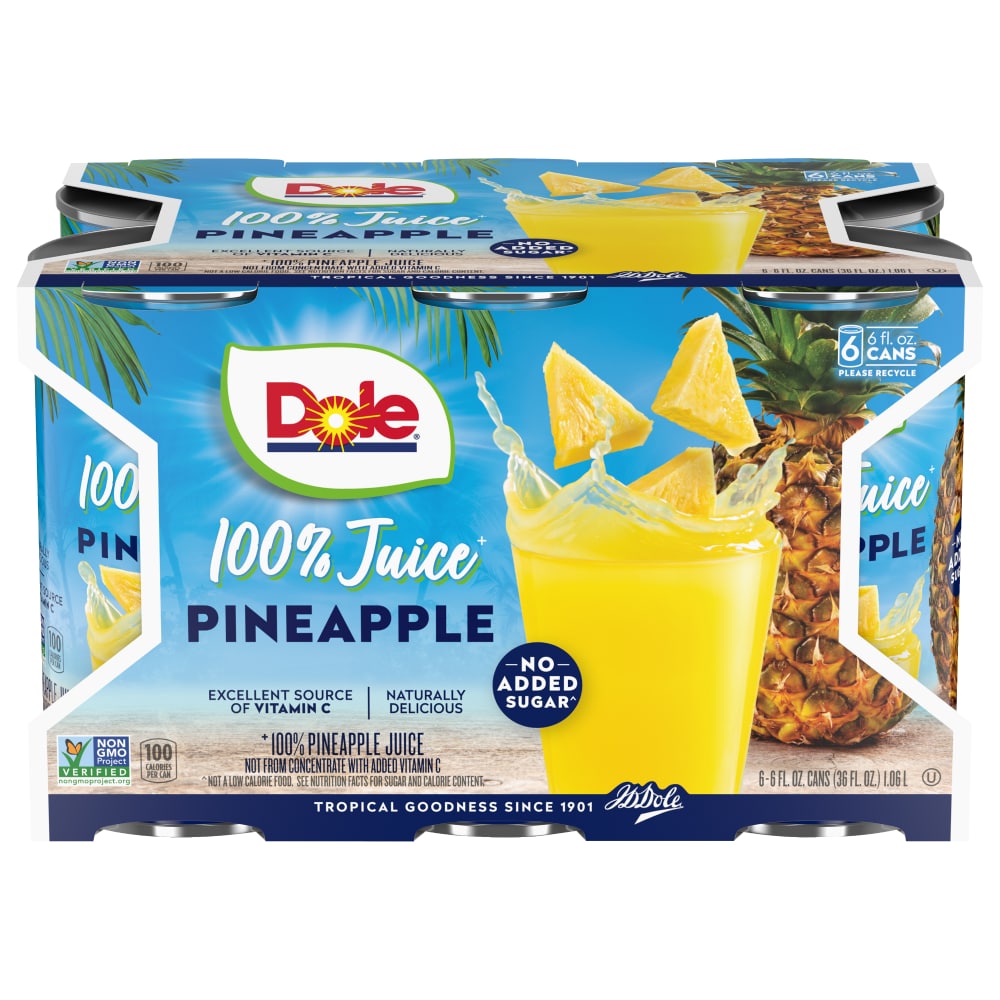 Dole 100 Pineapple Juice 6 Cans 6 Fl Oz Kroger