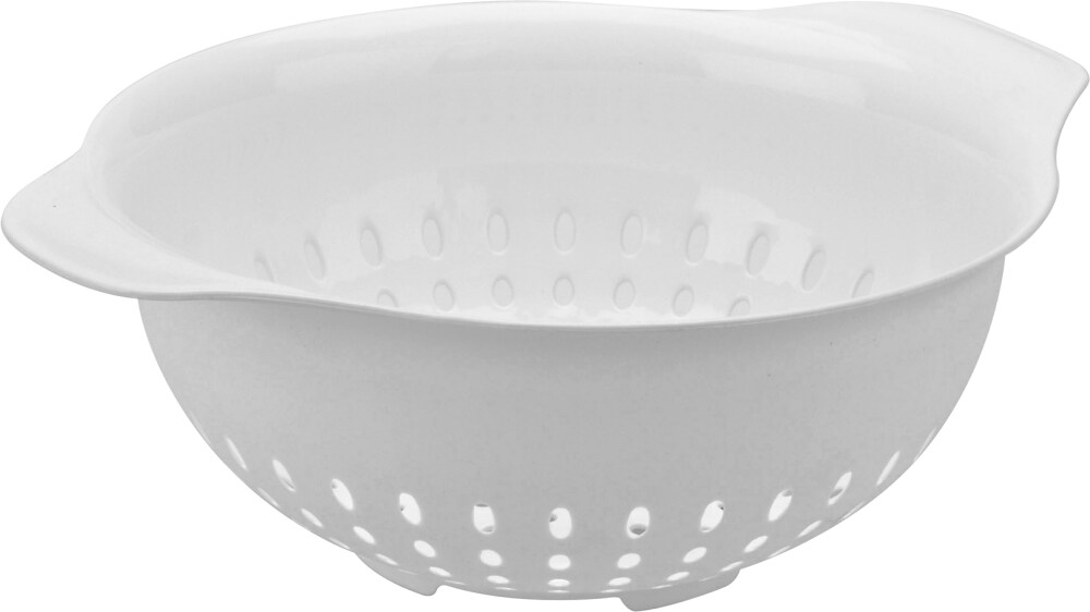 black plastic colander