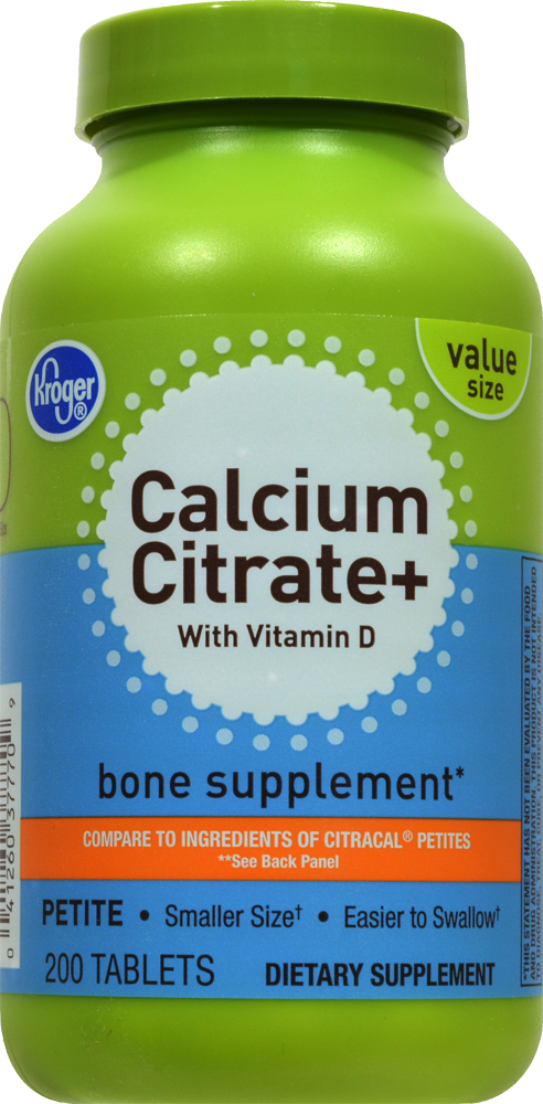 Kroger Calcium Citrate D3 200 Ct