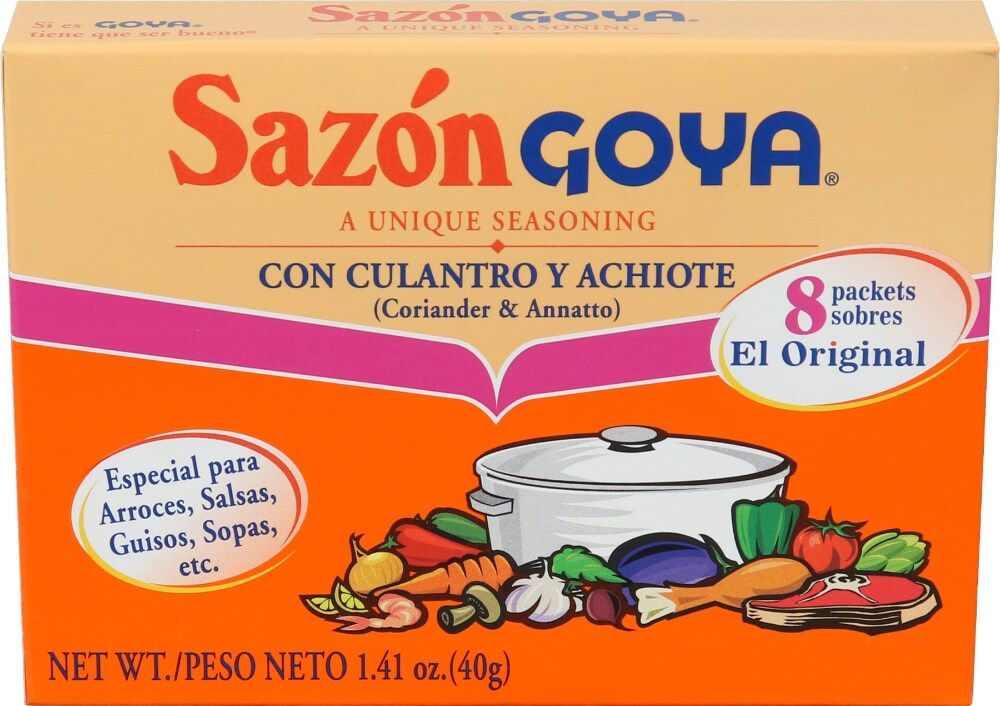 Sazon Goya Coriander and Annatto Seasoning, 1.41 oz