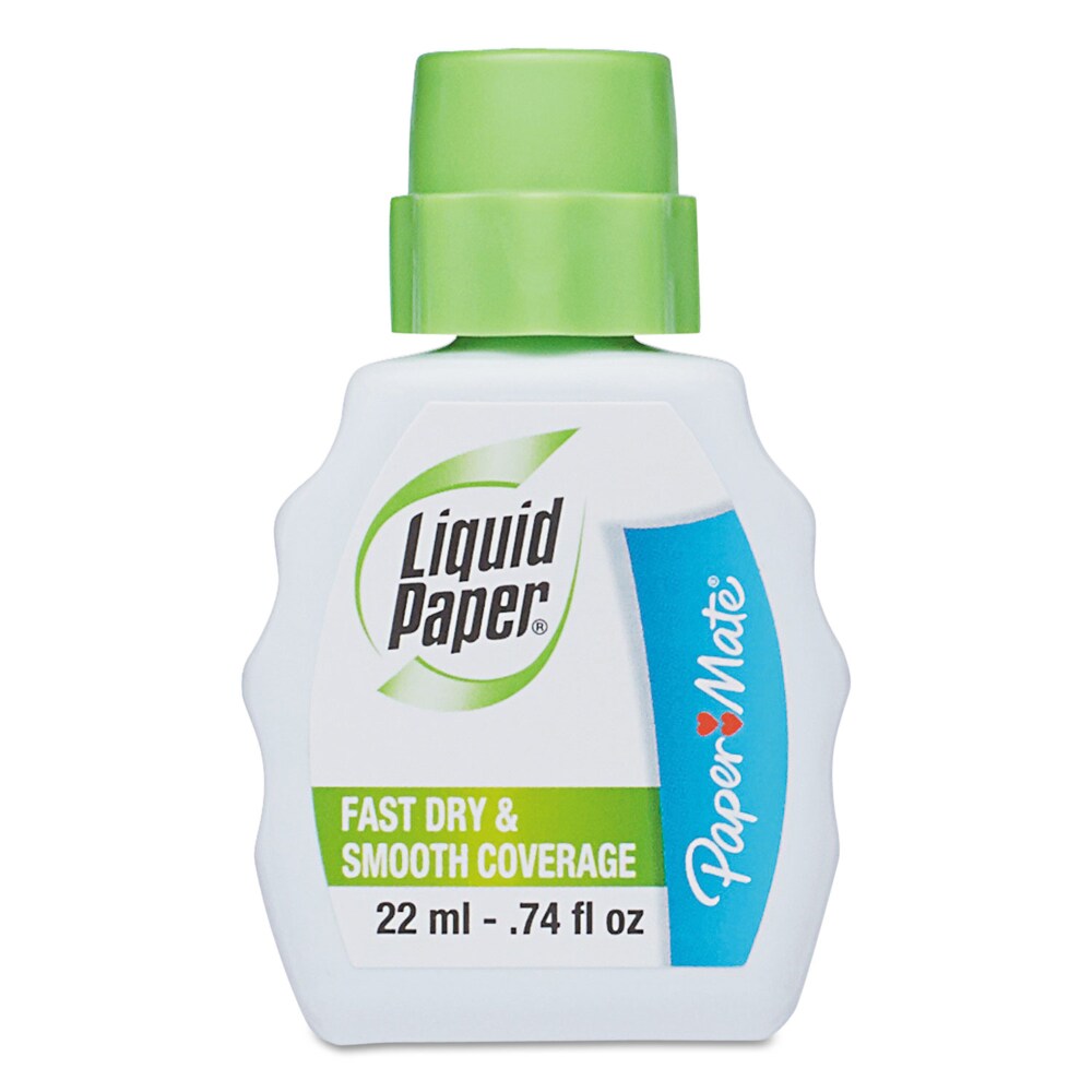Fast Dry Correction Fluid, 22 ml Bottle, White, Dozen