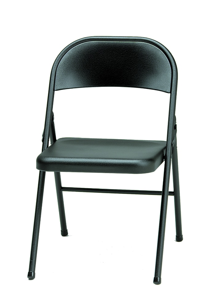 black steel folding chairs