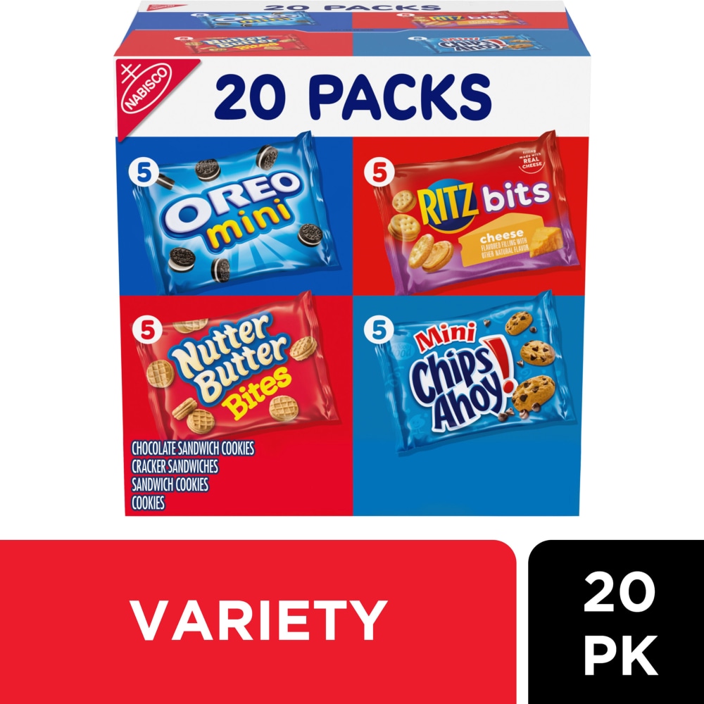 Oreo Original, Oreo Golden, Chips Ahoy! & Nutter Butter Cookie Snacks Variety Pack, 56 ct Snack Packs (2 Cookies per Pack)