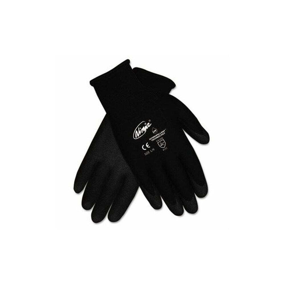 Ninja HPT PVC Coated Nylon Gloves, Large, Black, 12/Pack Ninja HPT PVC Coated Nylon Gloves, Large, Black, 12/Pack