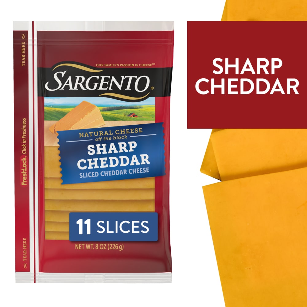 Sargento® Sharp Cheddar Sliced Cheese Slices, 11 Slices / 8 oz - Kroger