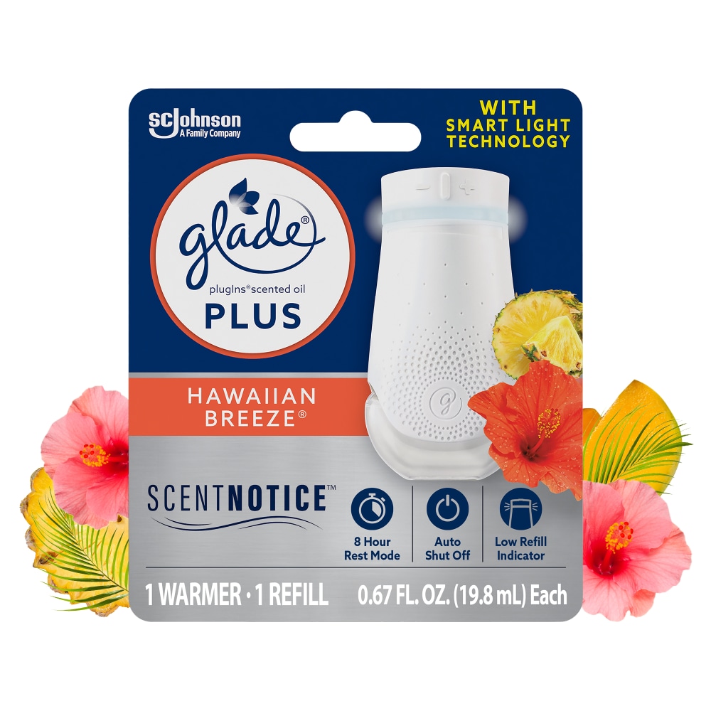 Glade PlugIns Scented Oil PLUS Hawaiian Breeze with Scent Notice Technology 1 ct 0.67 fl oz Baker s