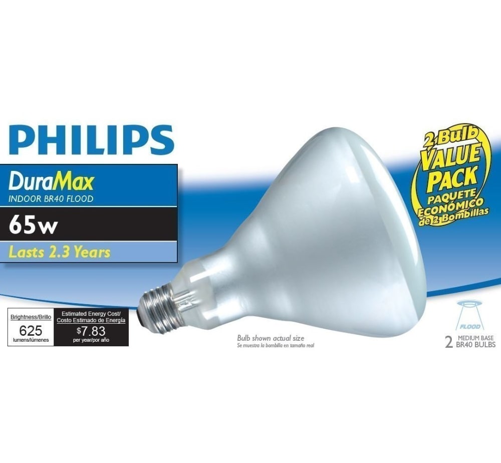 Philips DuraMax 65 Watt Medium Base BR40 Flood Light Bulbs 2 pk Kroger