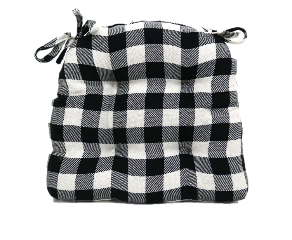 black and white gingham chair pads