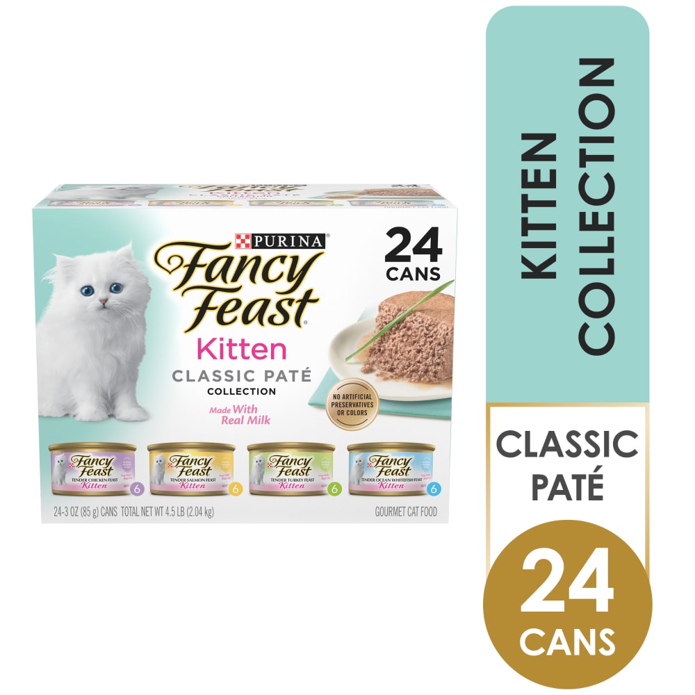 Purina Fancy Feast Classic Pate Kitten Wet Cat Food Variety Pack 24 ct Foods Co