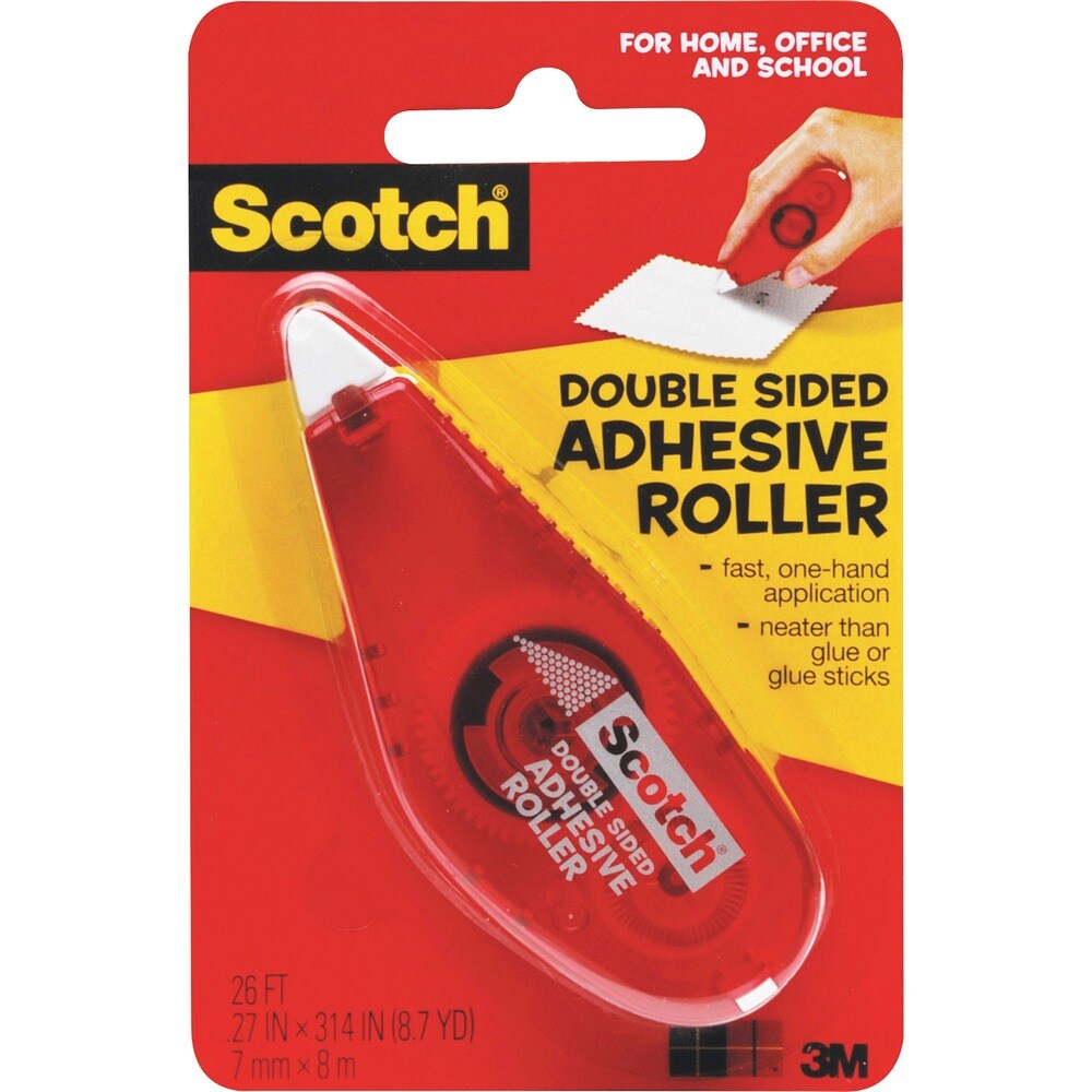Scotch Double-Sided Adhesive Roller - 26 ft Length x 27 Scotch Double-Sided Adhesive Roller - 26 ft Length x 27