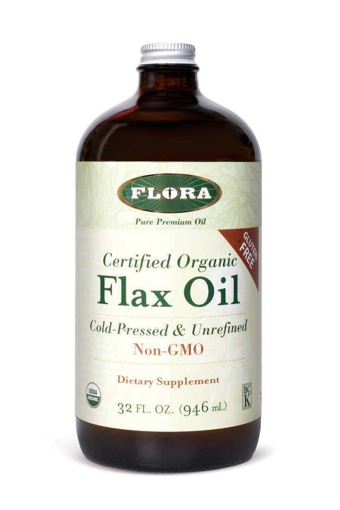 Flora Premium Pure Organic Cold-Pressed Unrefined Flax Oil, 32 fl oz - Baker's