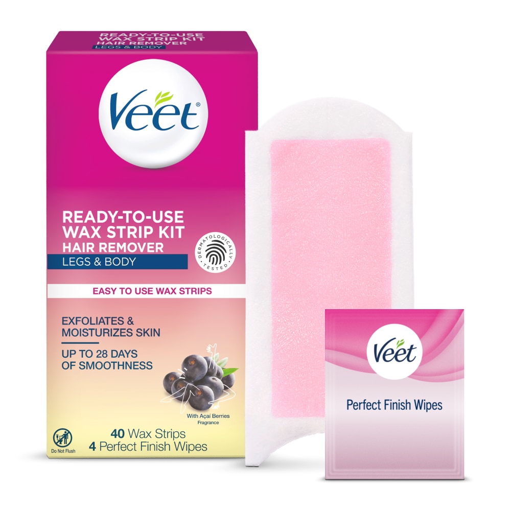 Qfc Veet Hair Remover Ready To Use Leg Body Wax Strips 40 Ct
