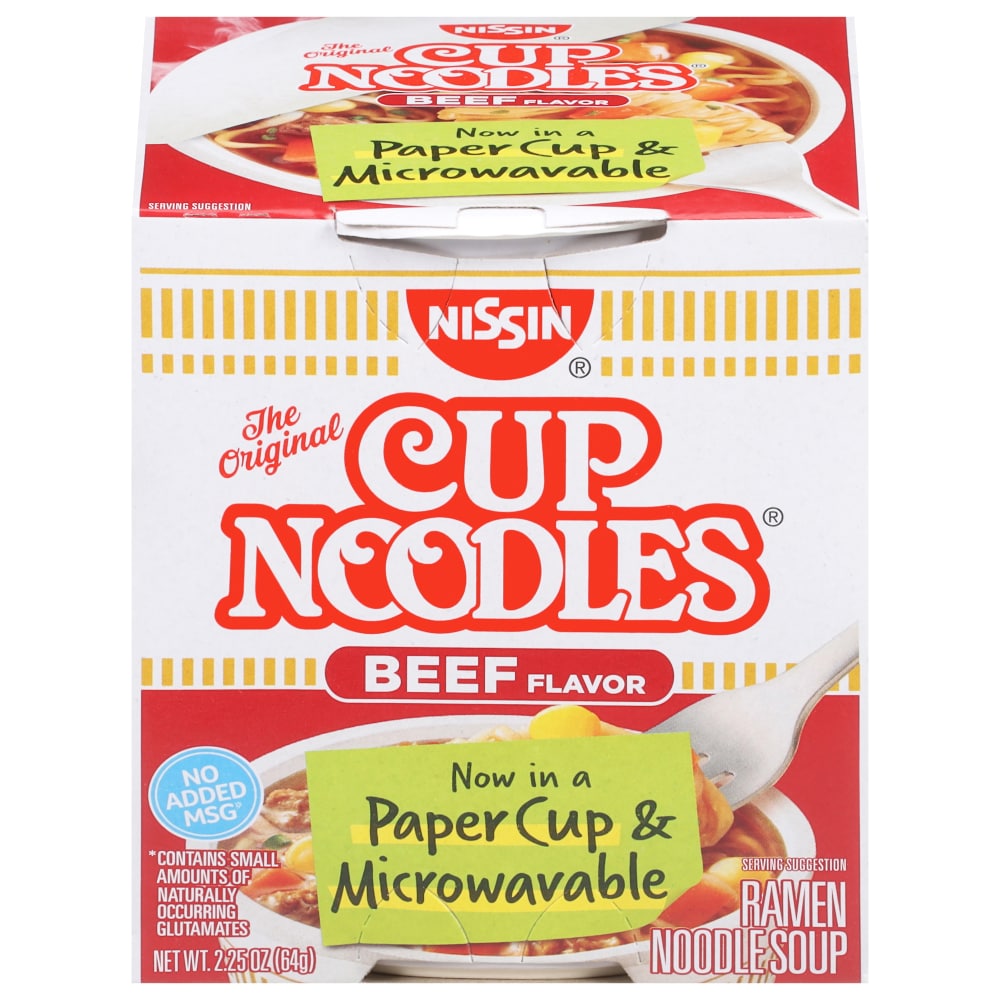 Nissin® Cup Noodles® Beef Flavor Ramen Noodle Soup, 2.25 oz Nissin® Cup Noodles® Beef Flavor Ramen Noodle Soup, 2.25 oz