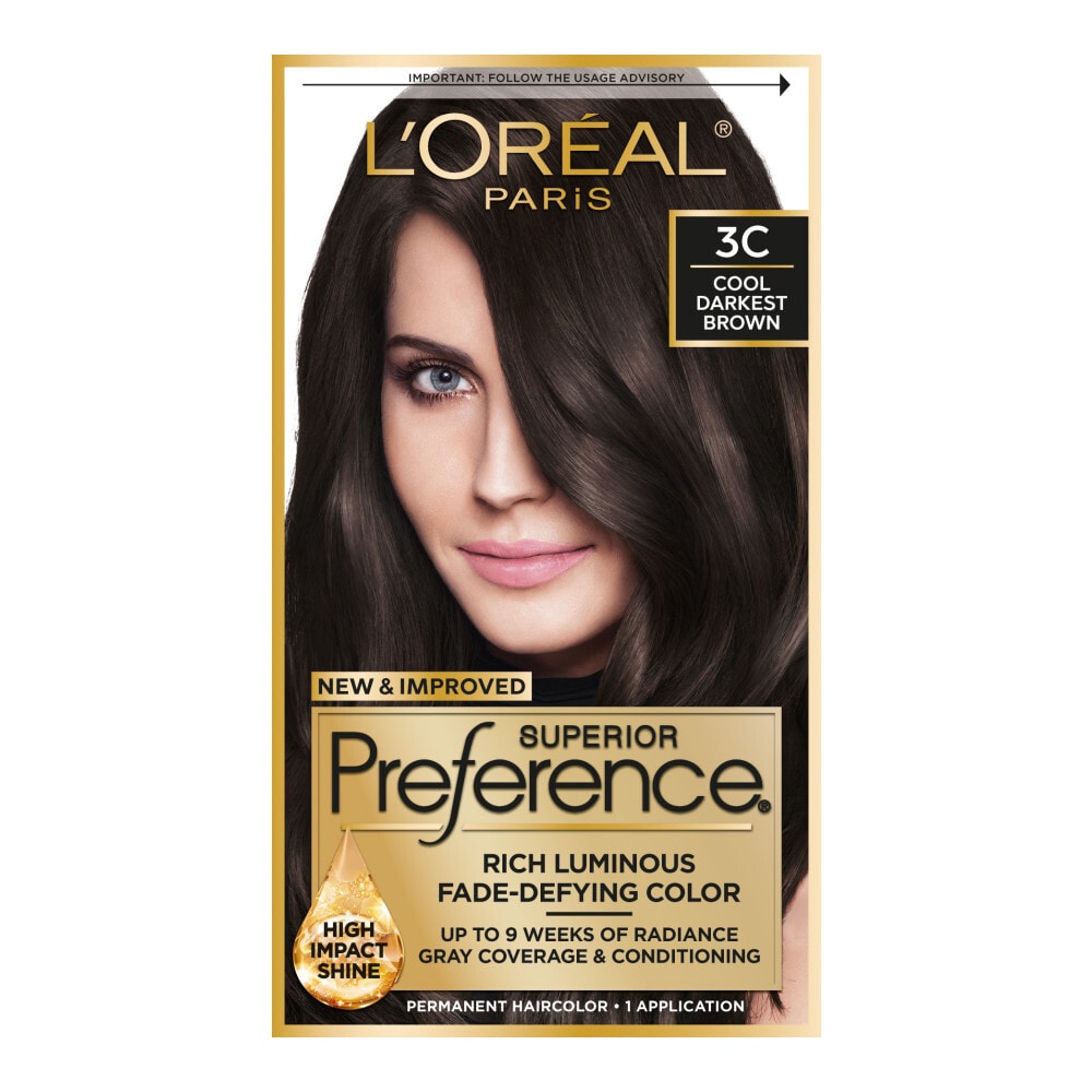 L Oreal Paris Superior Preference Cool Darkest Brown 3c Hair Color 1 Ct