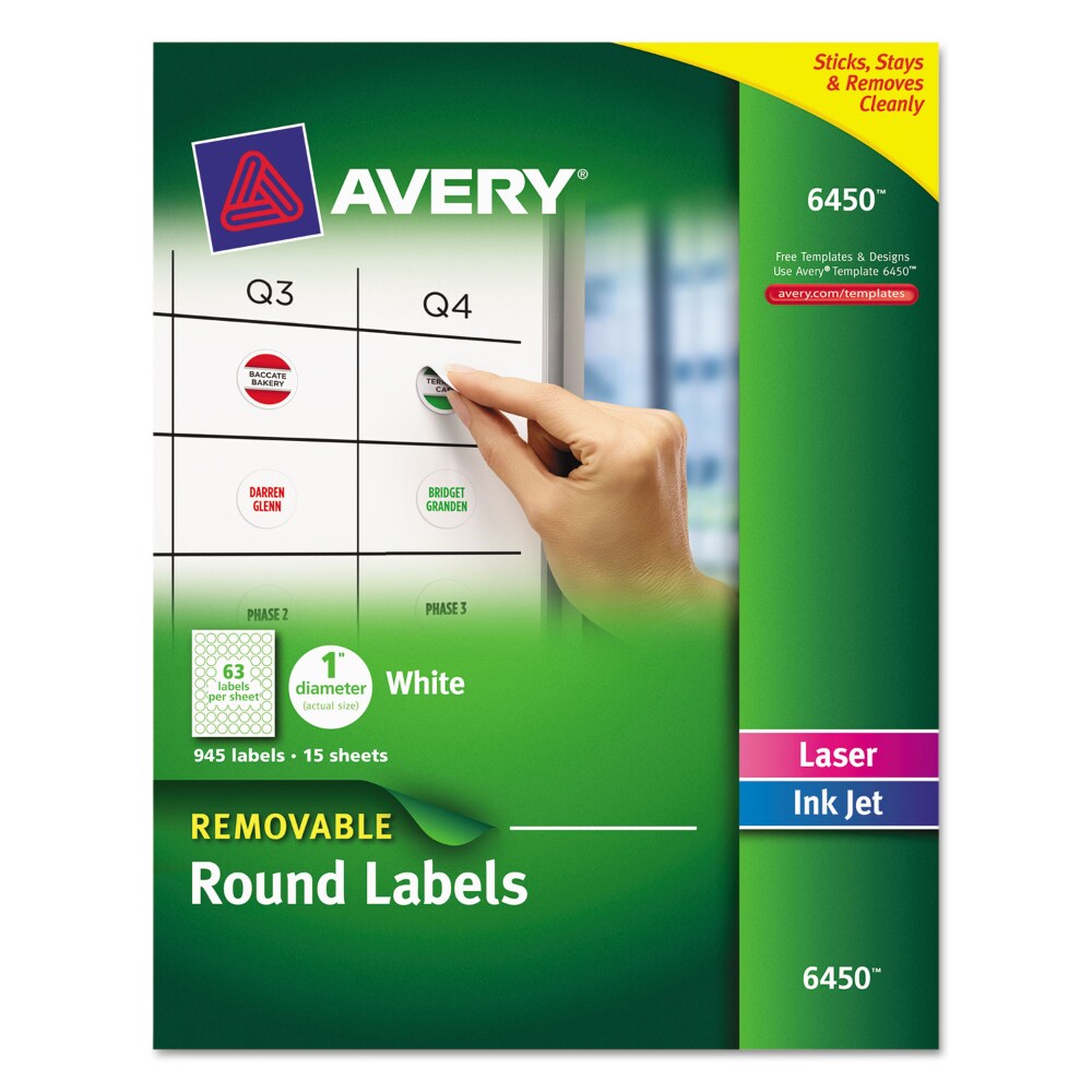 Removable Multi-Use Labels, Inkjet/Laser Printers, 1