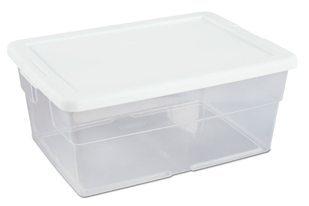 Sterilite Storage Box with Lid - White/Clear, 16 qt - Kroger