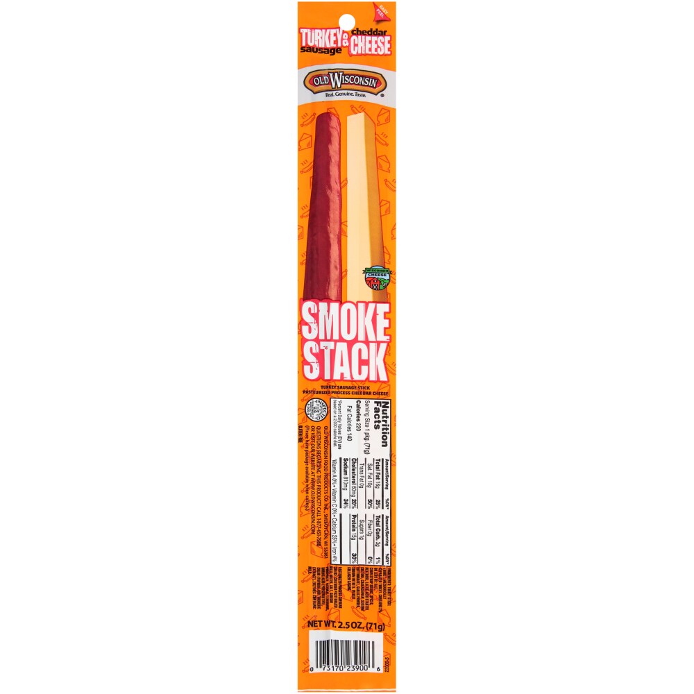 King Soopers Old Wisconsin Smoke Stack Turkey Sausage Cheddar Cheese Snack 2 5 Oz