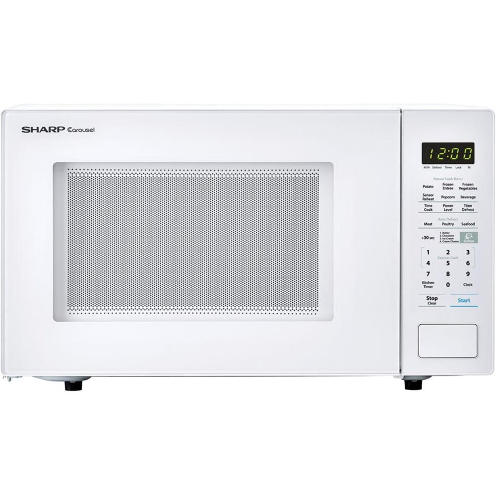 Countertop microwave with lighted control panel clearance