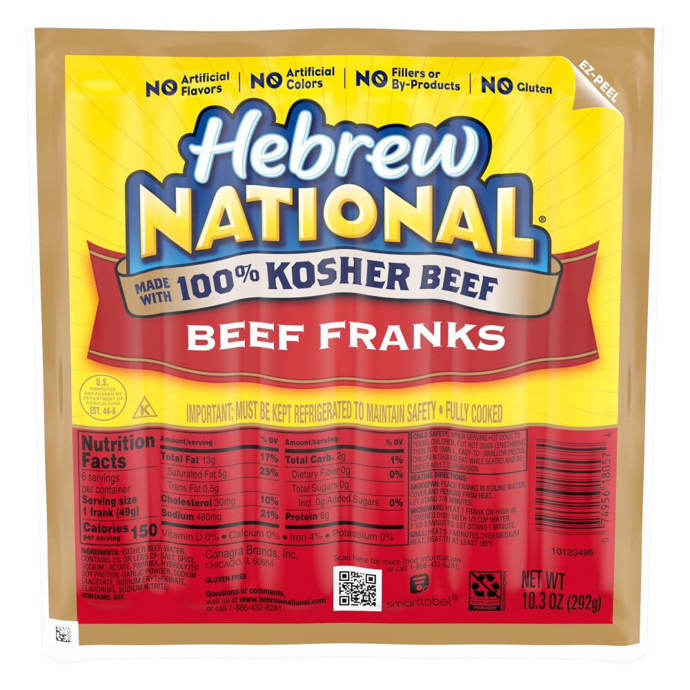 Hebrew National Beef Franks, 10.3 oz - Kroger