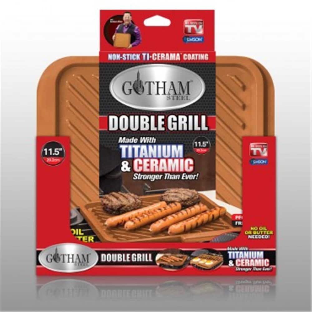 Gotham Steel Ceramic and Titanium Nonstick Double Grill As Seen On TV NEW! 