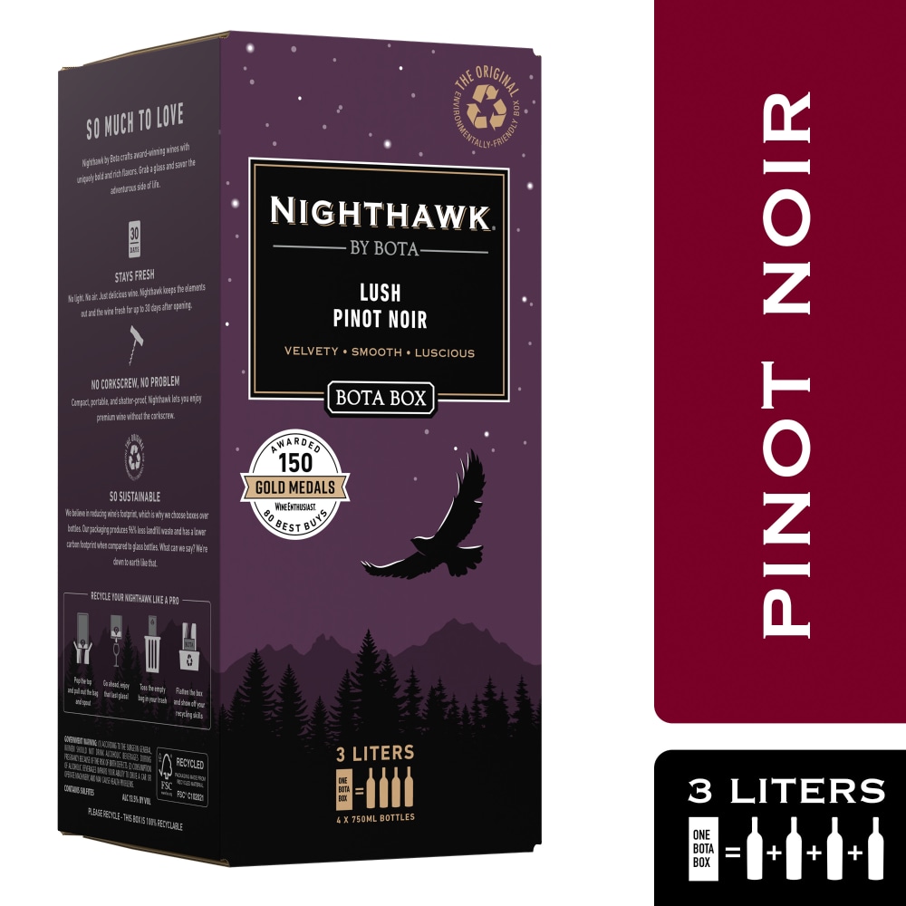 Fry S Food Stores Bota Box Lush Pinot Noir Nighthawk Black 3 L