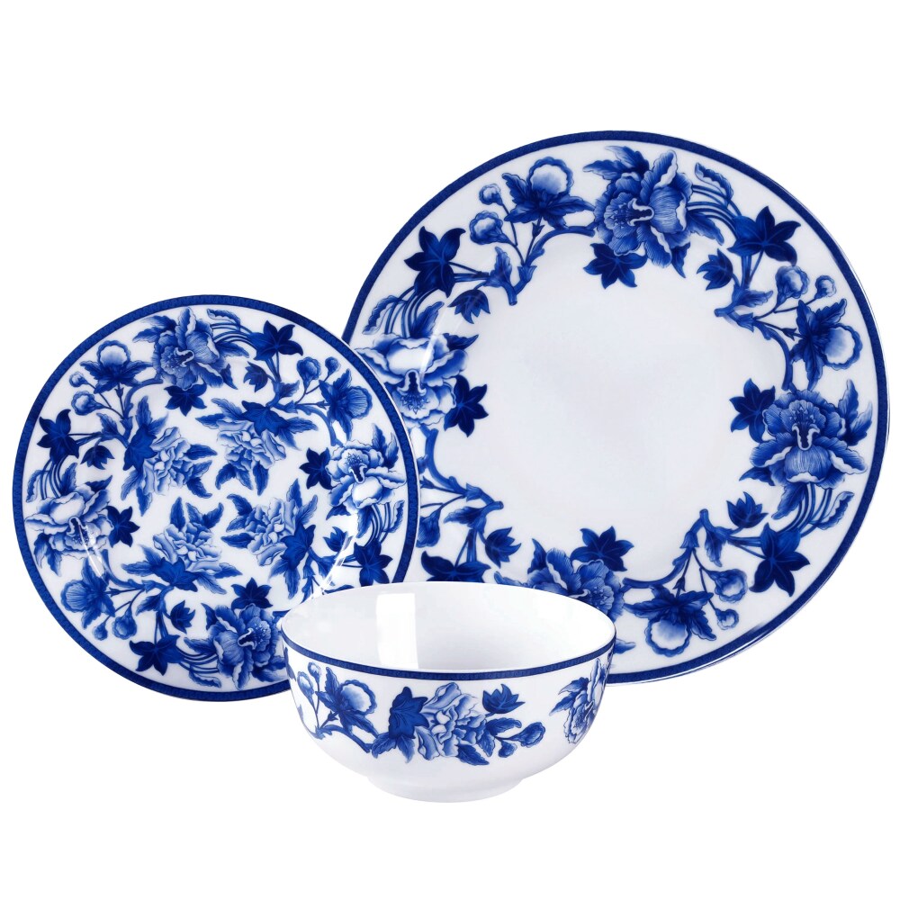 Martha Stewart Blue Vintage 12 Piece Fine Ceramic Dinnerware Set in Cobalt 1 Each Fry s Food Stores