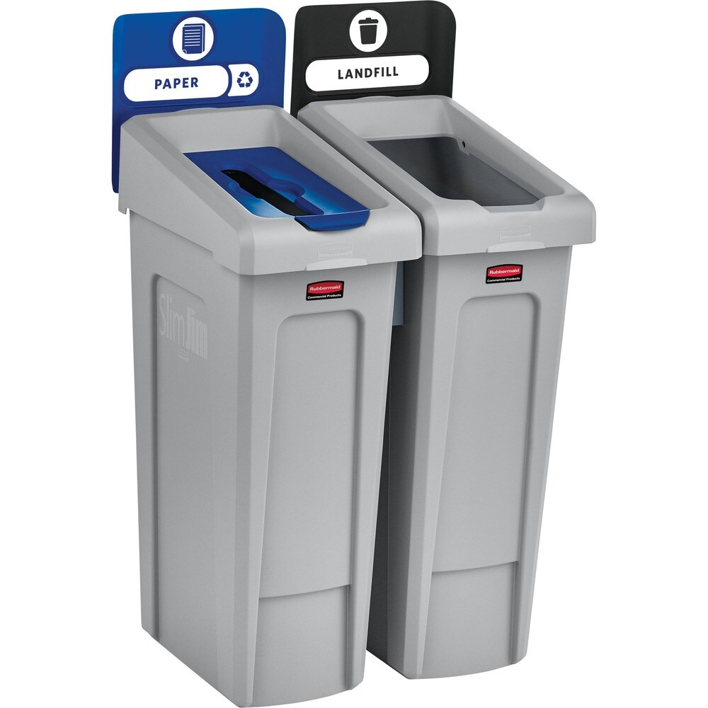Rubbermaid Commercial Slim Jim Paper Recycling Container Lids - Rectangular - Resin - 4 / Carton - Blue Rubbermaid Commercial Slim Jim Paper Recycling Container Lids - Rectangular - Resin - 4 / Carton - Blue