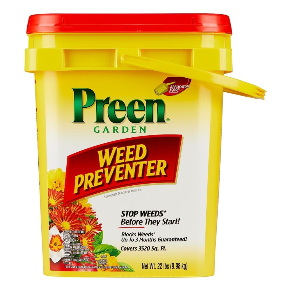 Preen Garden Weed Preventer Blocks Weeds Up To 3 Months (22 Lbs, 3520 Sq. Ft.)