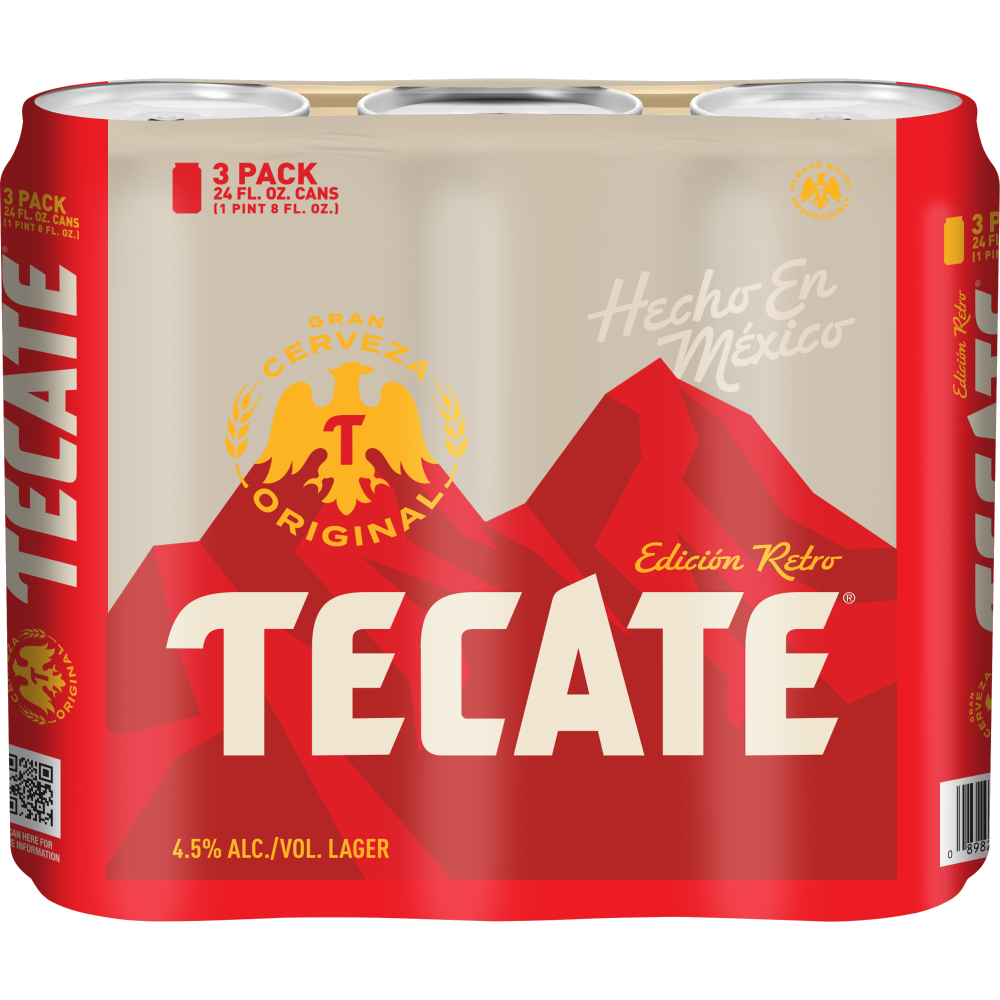 Ralphs Tecate Cerveza Original Mexican Lager Beer 3 Cans 24 Fl Oz